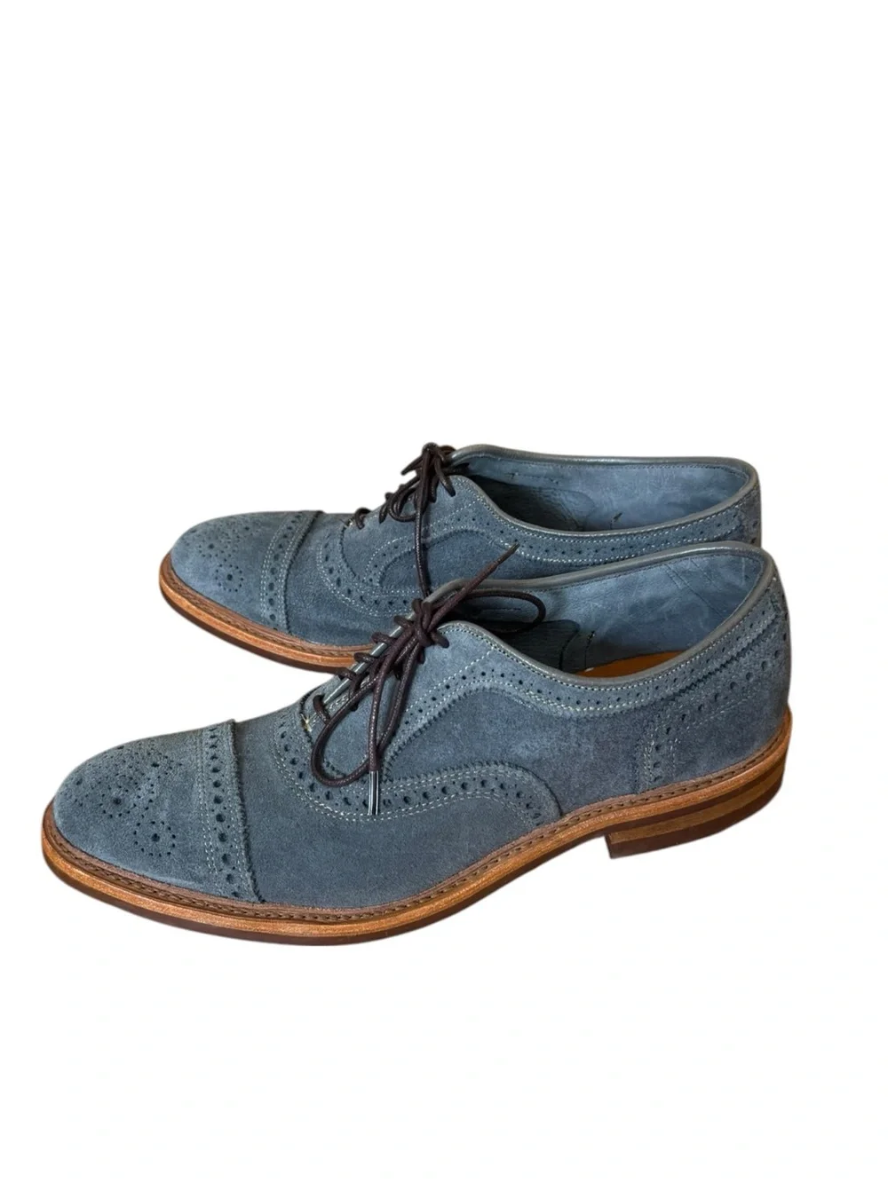 Allen Edmonds Strandmok Cap-toe Oxford Suede Shoes Men 9.5 Grey